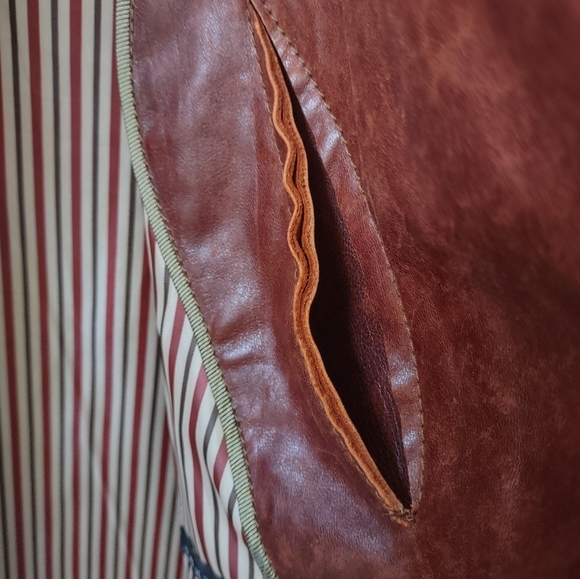 Joseph Barry tobacco brown leather bomber jacket coat size Large - Picture 13 of 14